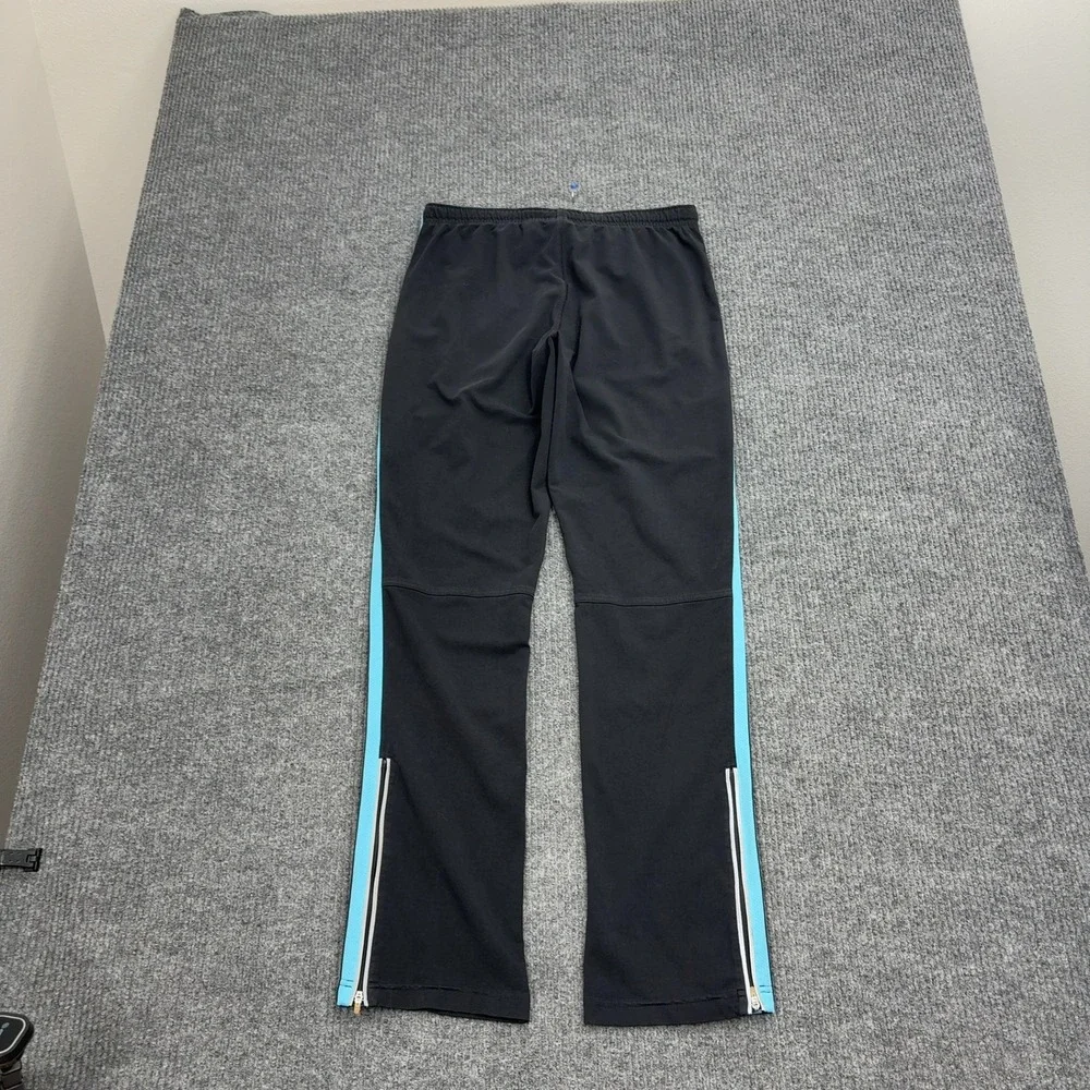 Nike Track Pants Boys M Black Blue Dri-Fit Side Stripe‎ Zip Ankle Athletic Sport